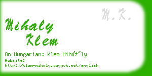 mihaly klem business card